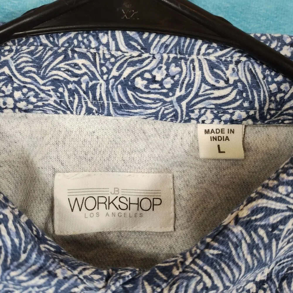 JB Workshop Men's Polo Shirt, Blue White, Size Large - Picture 4 of 4